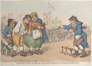 Doncaster Fair lub Industrious Yorkshirebites, 1808-18., 1808-18. autorstwa Thomas Rowlandson