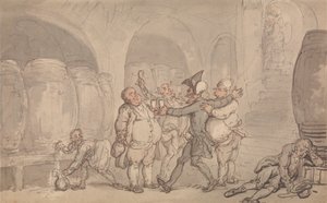 Dr Syntax uwolniony z piwnicy autorstwa Thomas Rowlandson