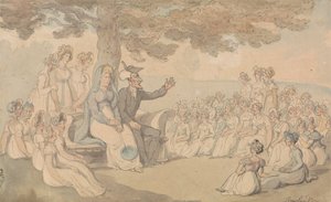Dr Syntax odwiedza szkołę z internatem dla młodych dam autorstwa Thomas Rowlandson