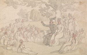 Dr Syntax odwiedza szkołę z internatem dla młodych dam autorstwa Thomas Rowlandson