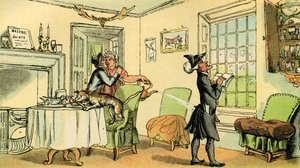 „Dr Syntax kopiuje dowcip okna” autorstwa Thomas Rowlandson