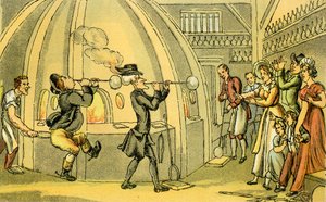 „Dr Syntax w szklarni” autorstwa Thomas Rowlandson