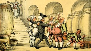„Dr Syntax uwolniony z piwnicy” autorstwa Thomas Rowlandson