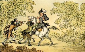 „Dr Syntax zatrzymany przez rozbójników” autorstwa Thomas Rowlandson