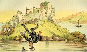„Dr Syntax spada do wody” autorstwa Thomas Rowlandson