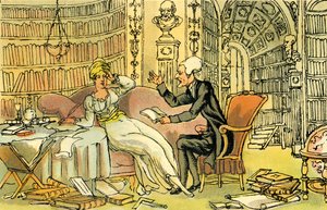 „Dr Syntax z piękną niebieską pończochą” autorstwa Thomas Rowlandson