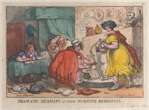 Dram-a-tic Demireps na ich porannej próbie, 30 września 1810 r., 30 września 1810 r. autorstwa Thomas Rowlandson