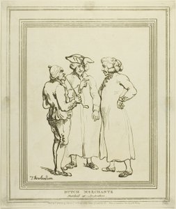 Holenderscy kupcy naszkicowani w Amsterdamie autorstwa Thomas Rowlandson
