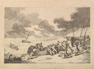 Rejs z Brighthelmstone do Diepp[e] (z: „Imitacje współczesnych rysunków”) autorstwa Thomas Rowlandson