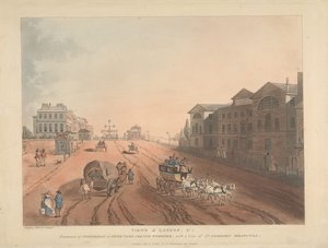 Wjazd na Piccadilly lub Hyde Park Corner Turnpike (nr 1) autorstwa Thomas Rowlandson