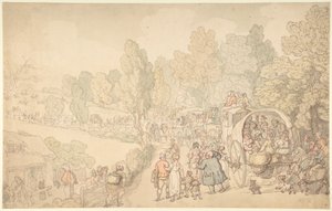 Jarmark w Fairlop, Essex autorstwa Thomas Rowlandson