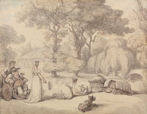 Karmienie kaczątek autorstwa Thomas Rowlandson