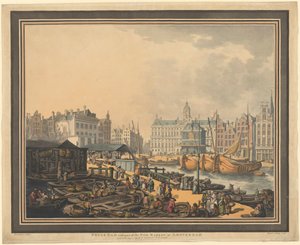 Tama Feyge, z częścią targu rybnego w Amsterdamie autorstwa Thomas Rowlandson