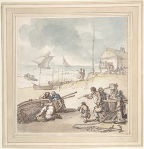 Postacie nad brzegiem morza autorstwa Thomas Rowlandson