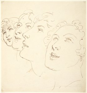 Cztery głowy autorstwa Thomas Rowlandson