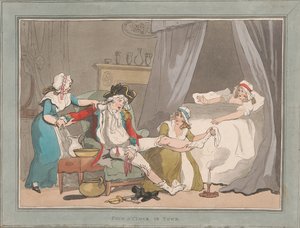 Polowanie na lisy [duet]: 2.  Czwarta po południu w mieście autorstwa Thomas Rowlandson