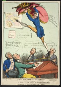 Od biurka do tronu. Nowy szybki krok Josepha Bonaparte. Bass panów Nappy i Talley, wyd. 1808 (grawerowanie ręcznie kolorowane) autorstwa Thomas Rowlandson