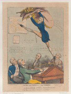 Od biurka do tronu, nowy szybki krok Josepha Bonaparte the Bass autorstwa M..., 18 sierpnia 1808 r. autorstwa Thomas Rowlandson