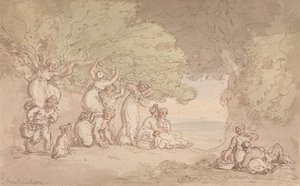 Zbieranie owoców i orzechów autorstwa Thomas Rowlandson