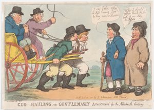 Gig Hauling, czyli dżentelmeńska rozrywka XIX wieku, 3 kwietnia 1801 r., 3 kwietnia 1801 r. autorstwa Thomas Rowlandson