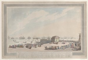 Glorious Defeat of the Dutch Navy, 10 października 1797, przez admirałów Lorda Duncana i ..., 22 października 1797. autorstwa Thomas Rowlandson