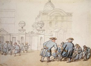 Szpital Greenwich (ołówek i akwarela na papierze) autorstwa Thomas Rowlandson