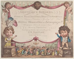 Groteskowe obramowania ekranów, sal bilardowych, garderób itp., 1799-1800., 1799-1800. autorstwa Thomas Rowlandson
