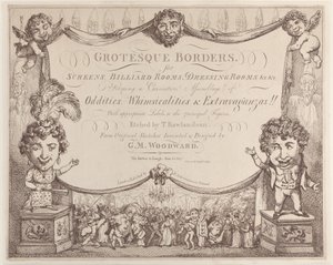 Groteskowe obramowania ekranów, sal bilardowych, garderób itp., 1799-1800., 1799-1800. autorstwa Thomas Rowlandson