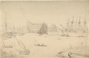 Scena portowa autorstwa Thomas Rowlandson