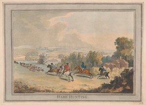 Polowanie na zające autorstwa Thomas Rowlandson