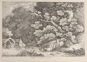 Hengar niedaleko Camelford, Cornwall, z Views in Cornwall, ca. 1812., ca. 1812. autorstwa Thomas Rowlandson