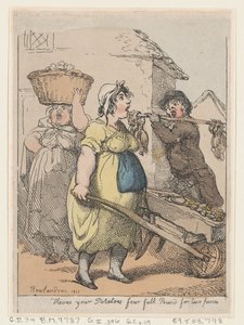 Oto twoje ziemniaki, cztery pełne funty za dwa pensy, 1811., 1811. autorstwa Thomas Rowlandson