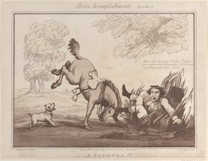 Horse Accomplishments, Szkic 12: Vaulter!!, 1 sierpnia 1799., 1 sierpnia 1799. autorstwa Thomas Rowlandson