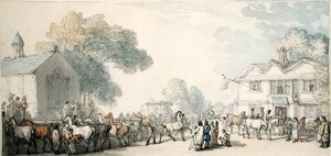 Targi Końskie, Southampton (pióro i atrament oraz akwarela na papierze) autorstwa Thomas Rowlandson