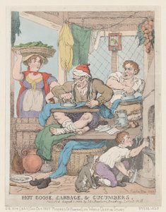 Gorąca gęś, kapusta i ogórki, 1823., 1823. autorstwa Thomas Rowlandson