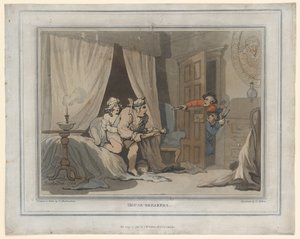 House Breakers, odbitka wykonana przez Thomasa Mottena, 1791 (rycina ręcznie kolorowana) autorstwa Thomas Rowlandson