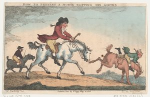 Jak zapobiec zsuwaniu się popręgu przez konia, 4 maja 1808 r., 4 maja 1808 r. autorstwa Thomas Rowlandson