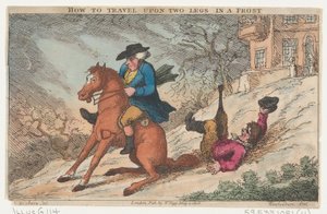Jak podróżować na dwóch nogach w mrozie, 4 maja 1808 r., 4 maja 1808 r. autorstwa Thomas Rowlandson