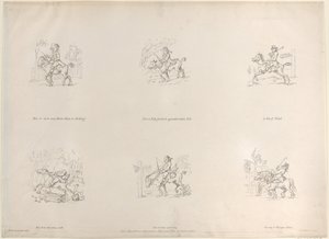 Jak obrócić dowolnego konia, klacz lub wałacha, Jak jeździć elegancko i przyjemnie w dół Hil..., 1 marca 1803 r. autorstwa Thomas Rowlandson