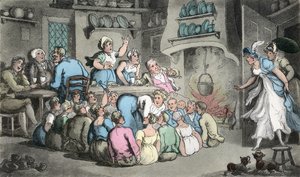 Polowanie na pantofelek, ilustracja z „Wikariusza Wakefielda” Olivera Goldsmitha, wyd. Ackermann, 1817 (ręcznie barwiony grawerunek) autorstwa Thomas Rowlandson