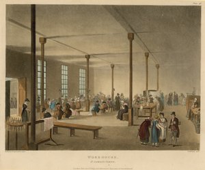 Wnętrze przytułku w parafii św. Jakuba autorstwa Thomas Rowlandson