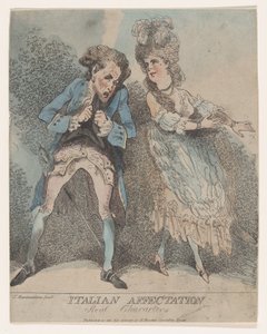 Afektacja włoska, Prawdziwe postacie, 1786-91., 1786-91. autorstwa Thomas Rowlandson