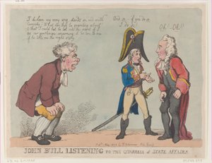 John Bull Listening to the Quarrels of State Affairs, 1 maja 1803, 1 maja 1803. autorstwa Thomas Rowlandson