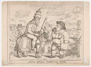 Brama przy drodze płatnej Johna Bulla autorstwa Thomas Rowlandson