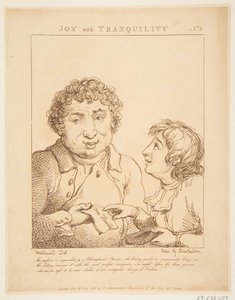 Radość z Tranquility Le Brun Travested, czyli karykatury namiętności, 21 stycznia 1800 r. autorstwa Thomas Rowlandson