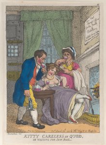 Kitty nieostrożna w Quod czyli oczekiwanie na Żyda za kaucją, 28 marca 1811, 28 marca 1811. autorstwa Thomas Rowlandson