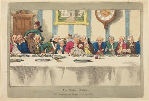 Posiłek w formie bufetu autorstwa Thomas Rowlandson