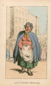 Mowa ostatniego umierającego (kolorowy grawerunek) autorstwa Thomas Rowlandson