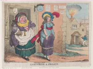 Wodowanie fregaty, [1 lutego 1809], przedruk, [1 lutego 1809], przedruk. autorstwa Thomas Rowlandson