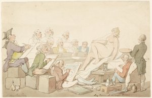 Połóż postać w Somerset House autorstwa Thomas Rowlandson